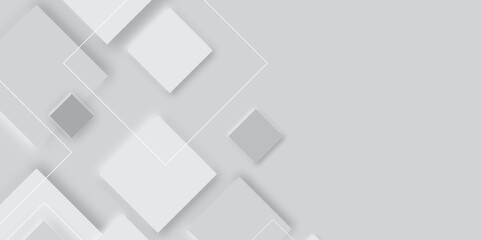 Leinwandbilder - Abstract grey geometric vector background with soft shadow on neutral light grey textured background.3d architecture pattern design. Template for branding business .white paper texture background ..	
