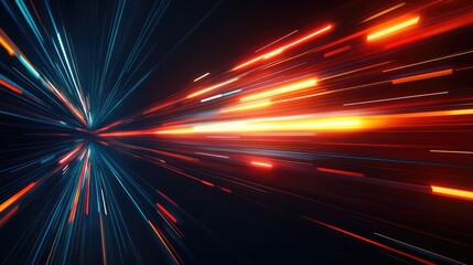 Poster - Futuristic abstract technology background with glowing edges, neon lines, and a dark, sleek digital environment. Copy space.