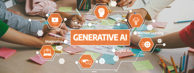Poster - Creative business team brainstorming about marketing strategy and business plan by using mind mapping. Startup team work together to write down on paper. Focus on hand. Closeup. Variegated. Amity