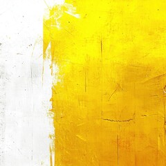 Poster - Vivid yellow and white painted texture with brush strokes abstract art background for creative design
