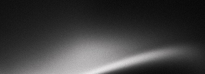 Wall Mural - grainy black white gradient background with dark noise texture gray cover header poster monochrome b