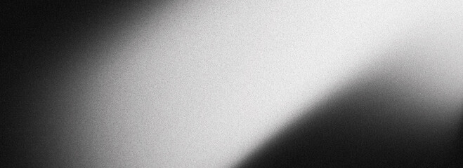 Wall Mural - grainy black white gradient background with dark noise texture gray cover header poster monochrome b