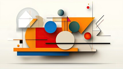 Poster - A creative geometric art piece featuring clean lines and a harmonious blend of colors.