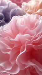 Poster - Delicate pink fabric folds in soft light creating a dreamy abstract texture with subtle gradients and gentle curves for artistic background