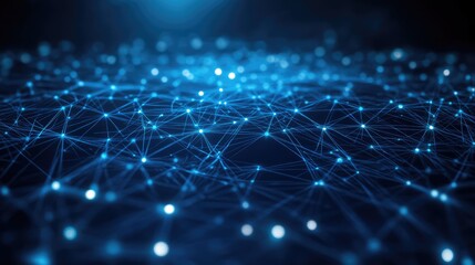 Poster - A futuristic AI-powered networking system analyzing real-time data packets.
