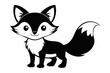 © Pinak - cute fox line art silhouette vector illustration