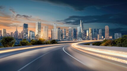 Poster - A futuristic road with holographic data streams symbolizing rapid information transfer.