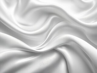 Poster - Elegant flowing white silk fabric creating soft waves and folds in a luxurious and smooth texture background