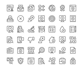 Poster - X mark icons. Outline symbols collection. Premium vector line icons set