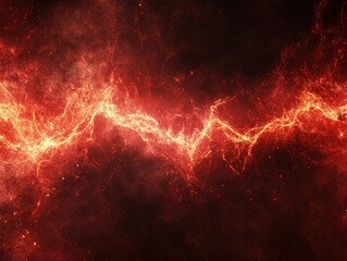 Poster - Fiery Plasma Discharge Abstract Energy Background with Intense Red and Orange Hues for Dynamic Visuals and Dramatic Effect