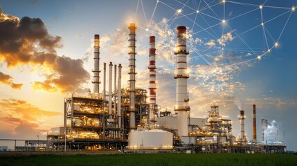 Poster - A smart factory powered by cloud computing, connected through digital networking.