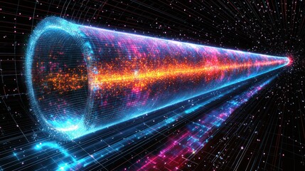Fototapete - Digital Tunnel: A Journey Through Cyberspace