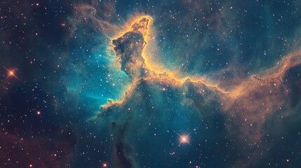 Wall Mural - A detailed infrared view of the Carina Nebula revealing intricate starforming regions hidden within cosmic clouds