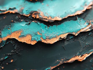 Poster - Fluid Metallics Oceanic Copper Texture Revealing Digital Art Trends in Luxury Mineral Abstract Design for Premium Creative Branding