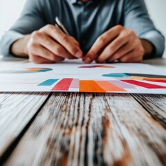 Poster - Dynamic Business Analytics Minimalist Workplace Visualization of Data-Driven Strategy with Vibrant Infographics and Collaborative Professional Workflow Insights