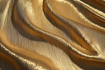 Poster - Golden Waves: Capturing the essence of luxury and opulence through a mesmerizing display of undulating golden waves, creating a visually stunning and evocative abstract composition.
