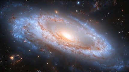 Wall Mural - A mesmerizing deepspace image of a swirling galaxy highlighting the vastness of the universe and the power of a black hole