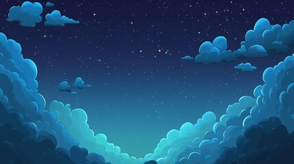 Wall Mural - A peaceful night sky filled with stars and wispy clouds capturing the tranquility of space