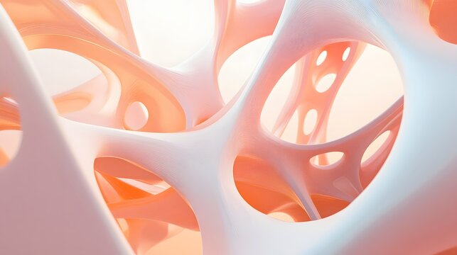 Abstract Peach And White Organic Structure Design