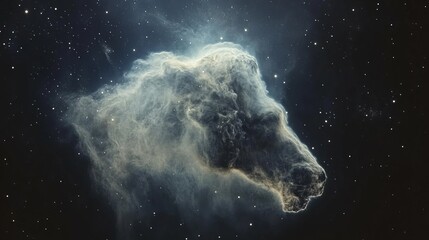 Wall Mural - A stunning view of the Horsehead Nebula in the Orion constellation a dark cosmic cloud set against a glowing star field
