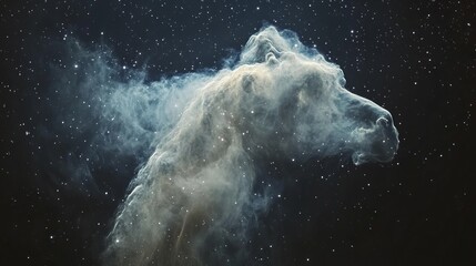 Wall Mural - A stunning view of the Horsehead Nebula in the Orion constellation a dark cosmic cloud set against a glowing star field
