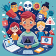 © stocktr - Vector work designed for the protection of children in the internet environment and data security