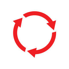 Fototapete - Single headed red arrow icon in circle. One ended arrow illustration. Red colored single headed arrow in circle. Replaceable vector design.