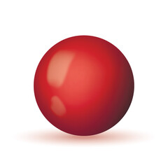 Wall Mural - glass red ball or precious pearl. glossy realistic ball, 3d sphere. abstract vector illustration hig