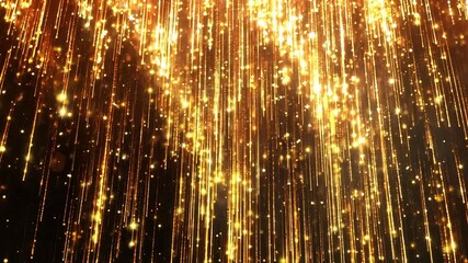 Poster - bright yellow and orange background with a lot of sparkles. the background is filled with gold and o