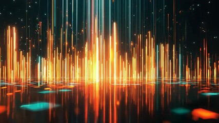 Aufkleber - Colorful, abstract image of a cityscape with orange and blue lights. The image has a futuristic, almost otherworldly feel to it