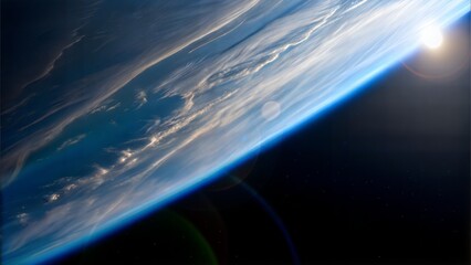 Wall Mural - Majestic Earth Sunrise View from Space  