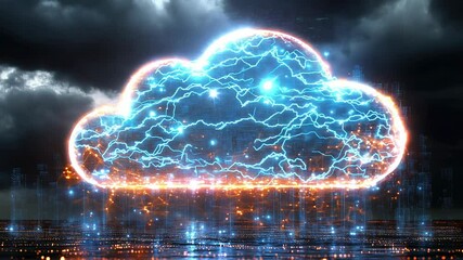 Aufkleber - Glowing cloud with a blue and orange center. The cloud is surrounded by a blue and orange glow