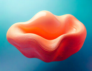 Poster - abstract 3d liquid shape on pastel colour for background