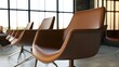 © Photo Dogg - Brown leather chairs office meeting space modern