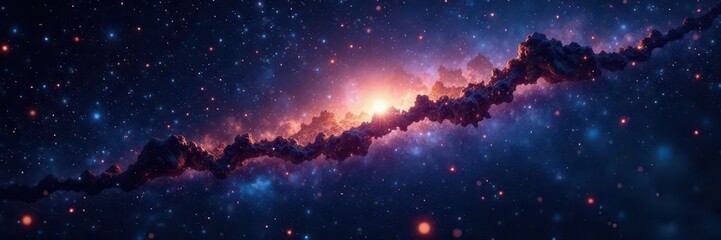 Wall Mural - Vast, inky black space; countless shimmering stars , texture, background, dark blue