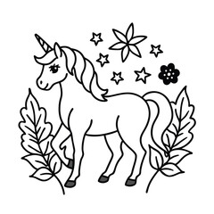Naklejka na meble horse with flowers vector