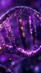 Poster - vibrant depiction of dna strands illuminated with purple light showcasing biological complexity