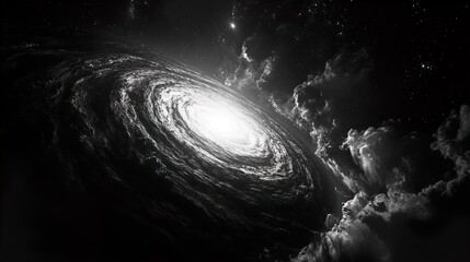 Wall Mural - spiral galaxy: bright core, dark expanse