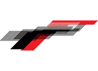 Poster - vector red and black striped pattern on a white background. sport design element from lines. vector 