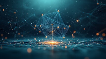 Poster - Abstract network structure on a dark background