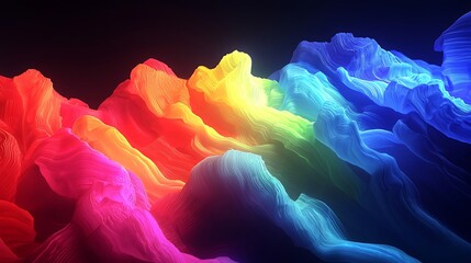 Poster - Abstract rainbow landscape