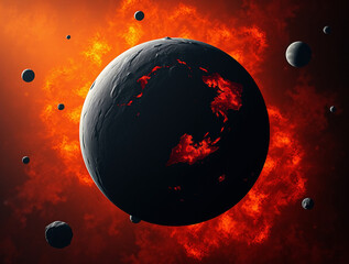 Wall Mural - futuristic space art: ai-generated sci-fi illustrations of alien worlds and galactic exploration