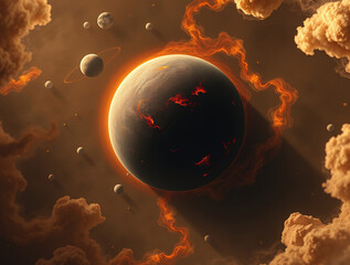 Wall Mural - stellar sci-fi digital art: explore cosmic landscapes and futuristic technology in high-resolution