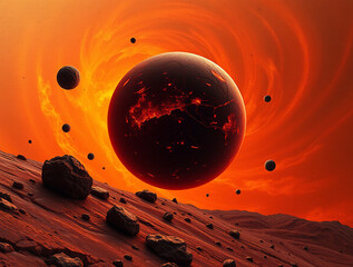 Wall Mural - ai-generated space art: epic sci-fi scenes of alien civilizations and interstellar journeys