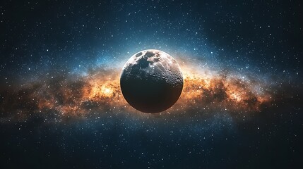 Aufkleber - Moon in a cosmic nebula