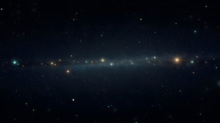 Wall Mural - Stunning Space Scene with Yellow and Blue Stars and Hazy Galaxy Band