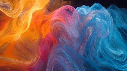 vibrant cosmic nebula ai art- abstract galaxy background. mystical filaments. illustration