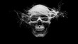© Thiago - An abstract skull with filaments is suspended in mid-air, mystical, skull. Mystical Filaments. Illustration