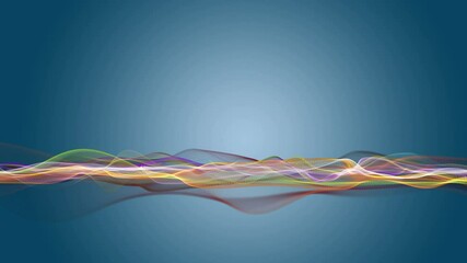 Poster - Fantastic video animation with particle wave object in slow motion and space for text, 4096x2304 loop 4K