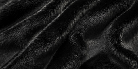 Wall Mural - Black panther short fur texture with glossy strands and smooth surface for wild designs